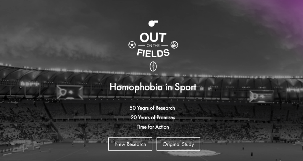 Screen shot of Out on the Fields Landing page